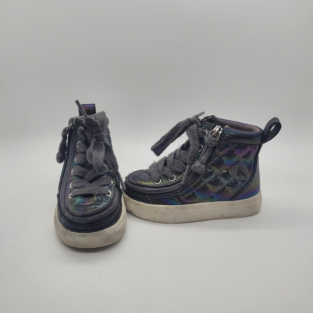 Billy Footwear Toddler Iridescent Quilted High Top Adaptive Sneakers Size 5
